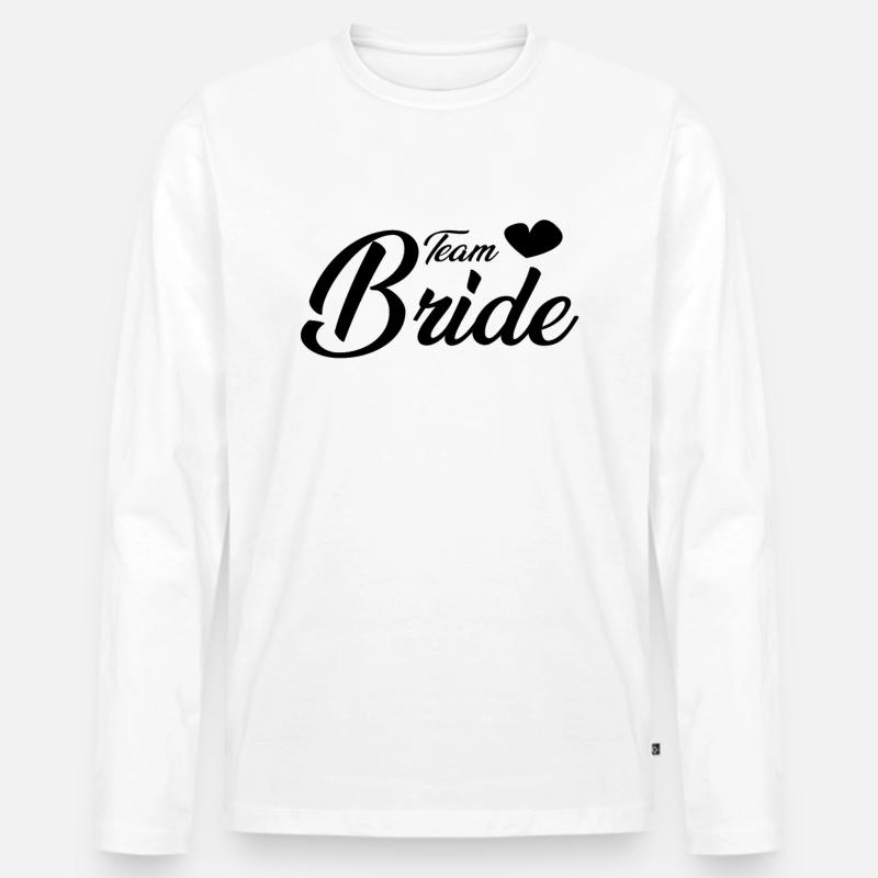 Team Bride - Männer Premium Bio Langarmshirt - Weiß