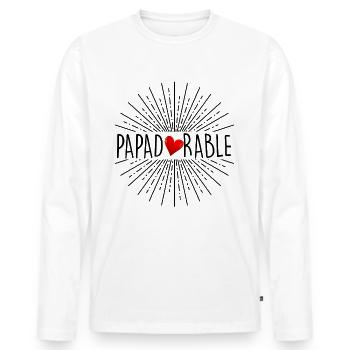 Daddy of love for his daddy - Men's Premium Organic Long Sleeve Shirt - white - Front - Nico (187cm)