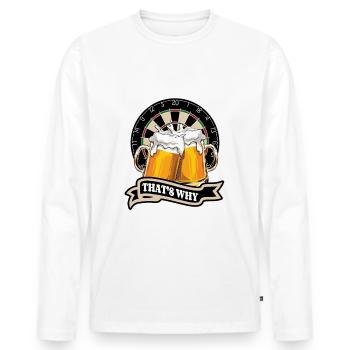 Darts & Beer That's why I'm here - Dart Fan - Männer Premium Bio Langarmshirt - Weiß - Vorne - Nico (187cm)