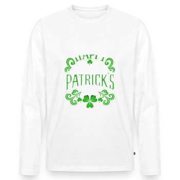 Bonne Saint-Patrick - Shamrock - Irlande - T-shirt manches longues Premium bio Homme - blanc - Devant - Nico (187cm)