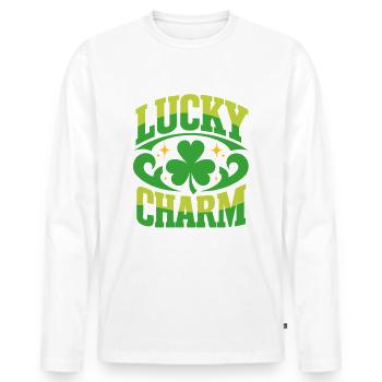 Porte-bonheur - Saint-Patrick - Irlande - T-shirt manches longues Premium bio Homme - blanc - Devant - Nico (187cm)