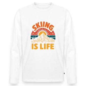 Skiing is Life - Ski, Après Ski, Winter Sports - Men's Premium Organic Long Sleeve Shirt - white - Front - Nico (187cm)