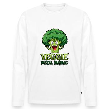 Veggie Metal Maniac - Musique Vegan - Dicton - T-shirt manches longues Premium bio Homme - blanc - Devant - Nico (187cm)
