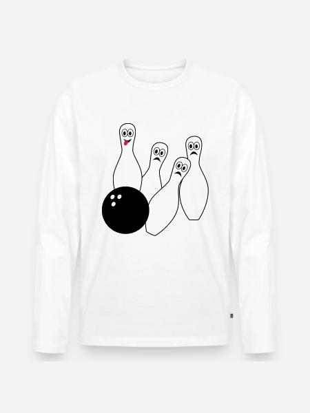 Bowling - Men's Premium Organic Long Sleeve Shirt - white