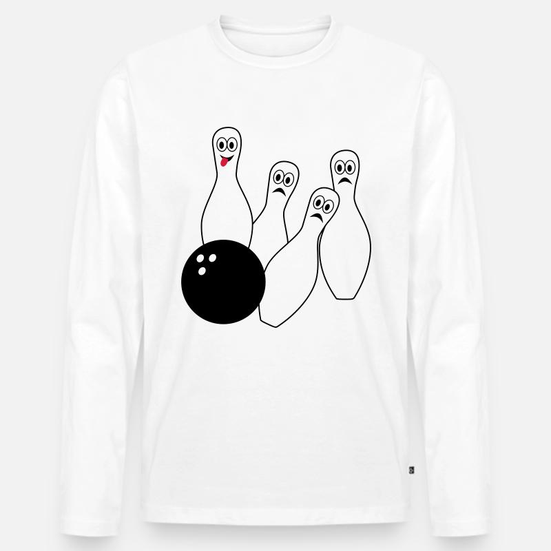 Bowling, Kegeln - Männer Premium Bio Langarmshirt - Weiß