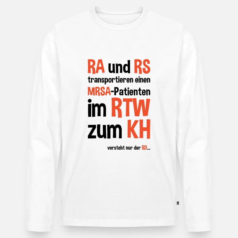 Rettungsassistent Rettungssanitäter Spruch - Männer Premium Bio Langarmshirt - Weiß