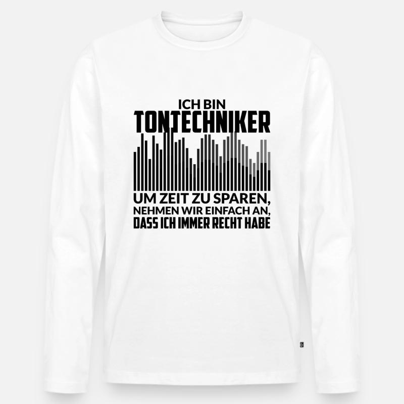 Tontechniker Tontechnik Veranstaltungstechnik - Männer Premium Bio Langarmshirt - Weiß
