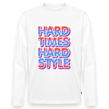 Hardstyle Rave Techno Spruch Feiern Festival - Männer Premium Bio Langarmshirt - Weiß - Vorne - Nico (187cm)