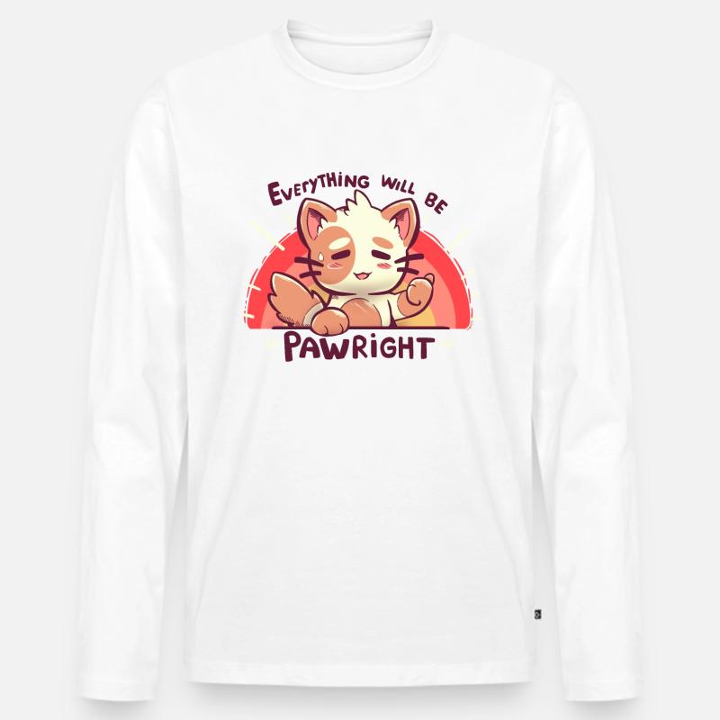 Alles wird PAWright sein - Männer Premium Bio Langarmshirt - Weiß