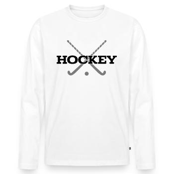 Hockey Emblem Color Changing - Men's Premium Organic Long Sleeve Shirt - white - Front - Nico (187cm)