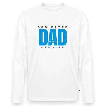 Papa - Männer Premium Bio Langarmshirt - Weiß - Vorne - Nico (187cm)