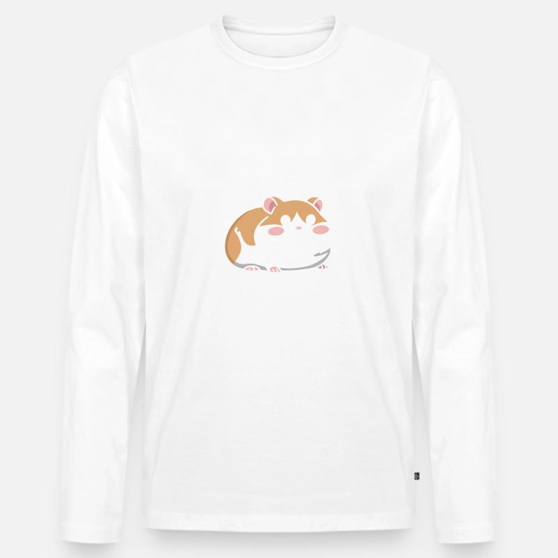 Hamster - Männer Premium Bio Langarmshirt - Weiß