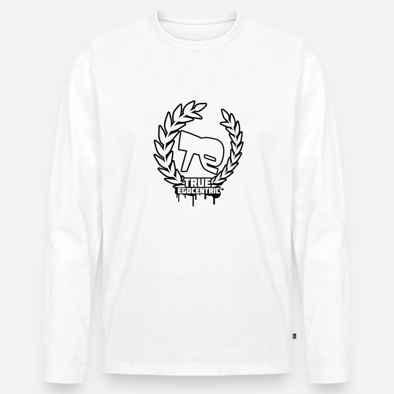 True Egocentric Logo - Männer Premium Bio Langarmshirt - Weiß