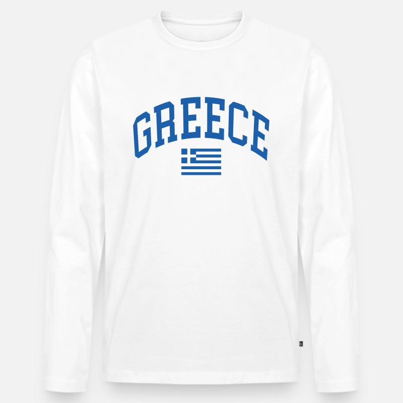 Greece - Männer Premium Bio Langarmshirt - Weiß