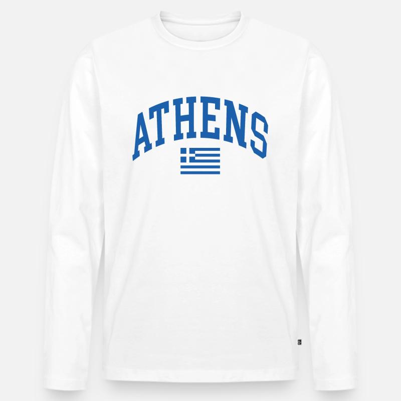 Athens - Männer Premium Bio Langarmshirt - Weiß