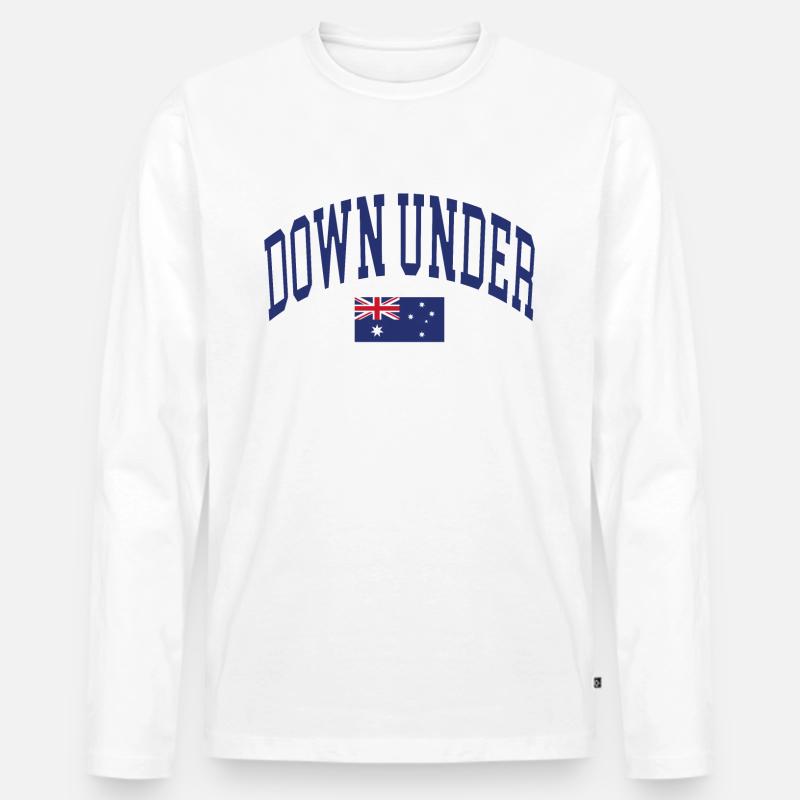 Down Under - Männer Premium Bio Langarmshirt - Weiß
