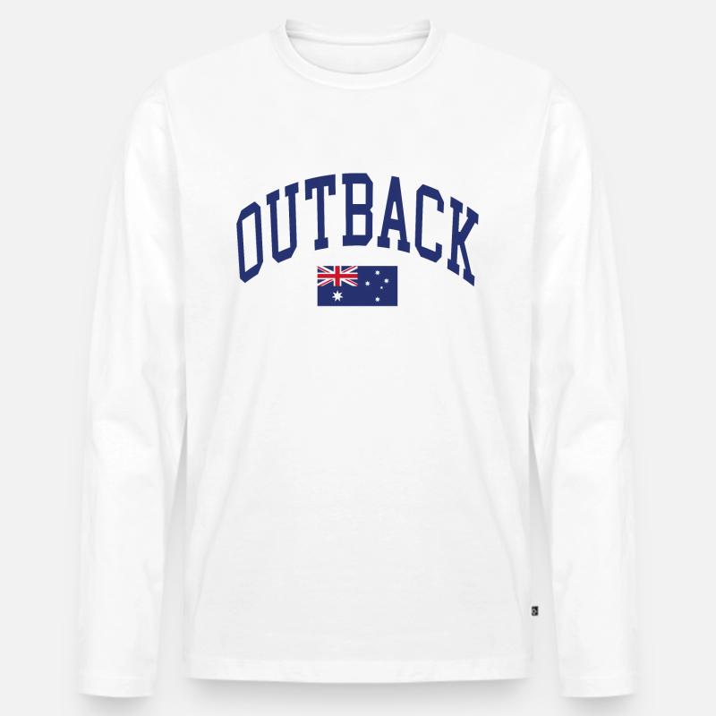 Outback - Männer Premium Bio Langarmshirt - Weiß