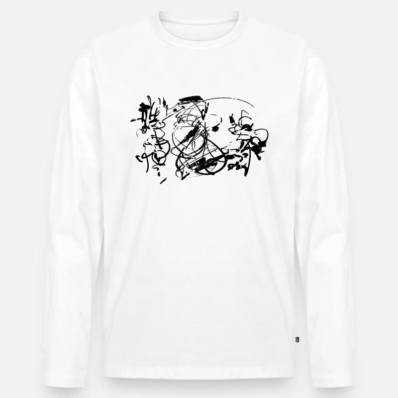 Pollocko - Männer Premium Bio Langarmshirt - Weiß