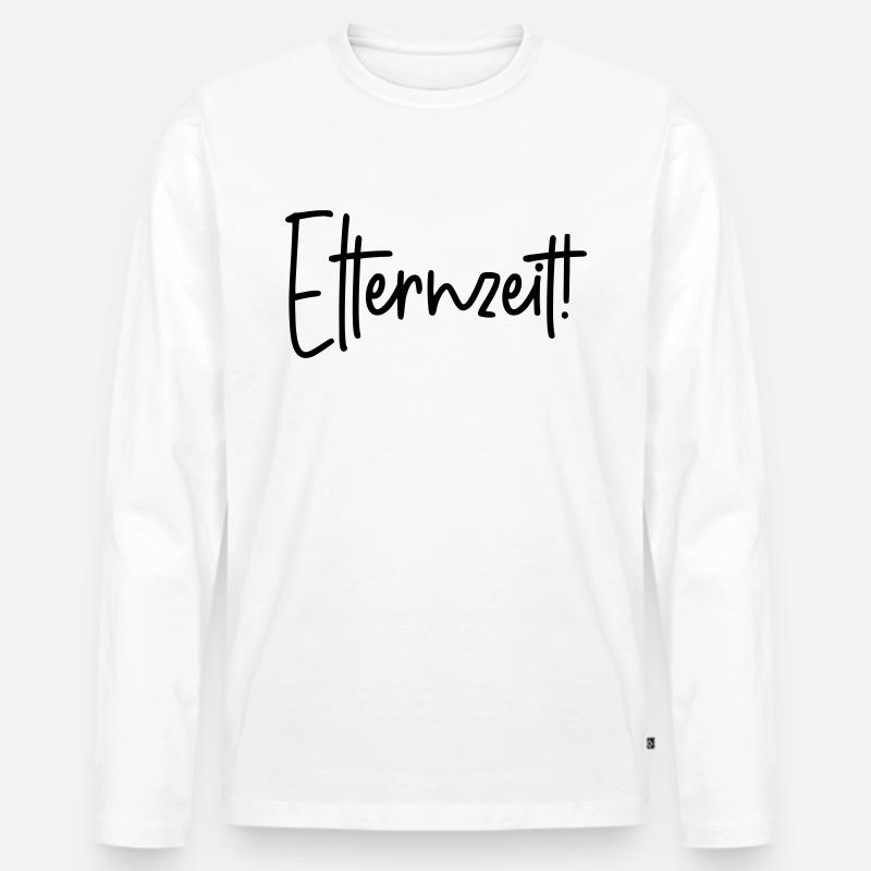 Elternzeit - Männer Premium Bio Langarmshirt - Weiß