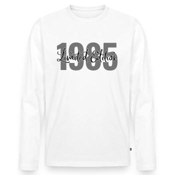 Edition limitée 1985 - T-shirt manches longues Premium bio Homme - blanc - Devant - Nico (187cm)