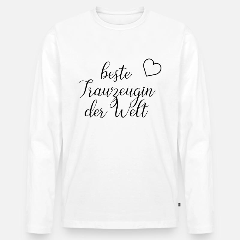 beste Trauzeugin der Welt - Männer Premium Bio Langarmshirt - Weiß