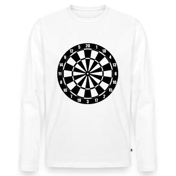 Dartscheibe - Männer Premium Bio Langarmshirt - Weiß - Vorne - Nico (187cm)