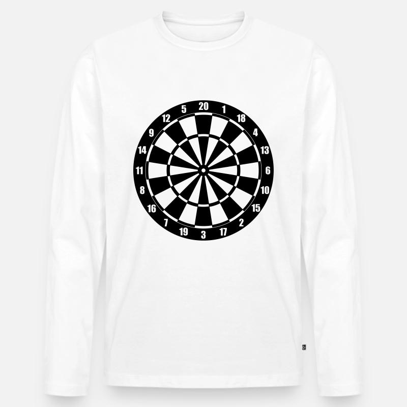 Dartscheibe - Männer Premium Bio Langarmshirt - Weiß