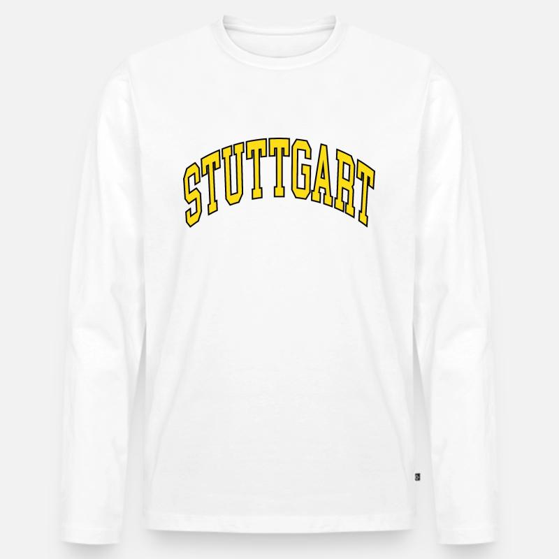 Stuttgart - Männer Premium Bio Langarmshirt - Weiß