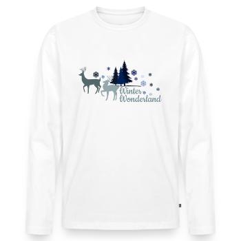Winterwunderland_Weihnachten - Men's Premium Organic Long Sleeve Shirt - white - Front - Nico (187cm)