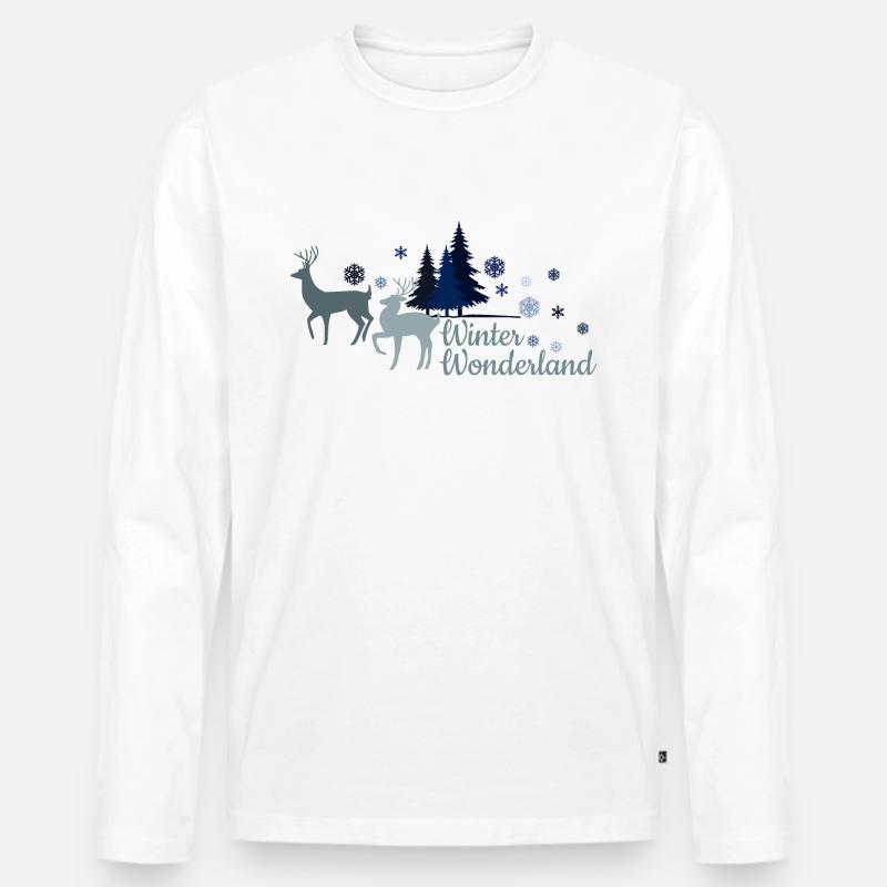 Winterwunderland_Weihnachten - Männer Premium Bio Langarmshirt - Weiß