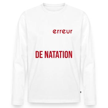 coach de natation toujours raison - T-shirt manches longues Premium bio Homme - blanc - Devant - Nico (187cm)