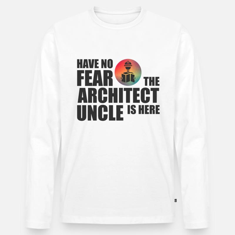 Der Architekt Onkel - Männer Premium Bio Langarmshirt - Weiß