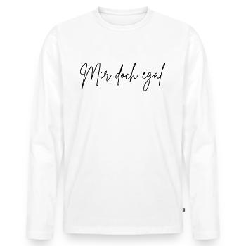 Mir doch egal - Männer Premium Bio Langarmshirt - Weiß - Vorne - Nico (187cm)