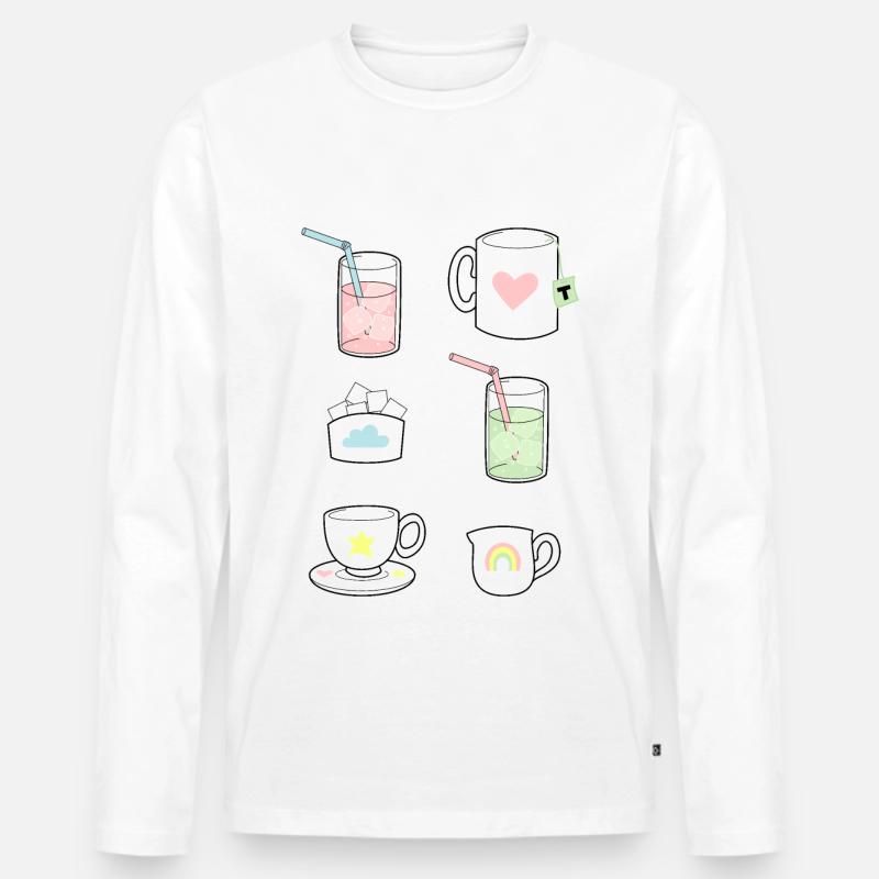 Fika Gear - Männer Premium Bio Langarmshirt - Weiß