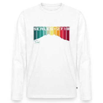 Serles Austria Tirol Stubaital Wipptal Bergsteiger - Männer Premium Bio Langarmshirt - Weiß - Vorne - Nico (187cm)