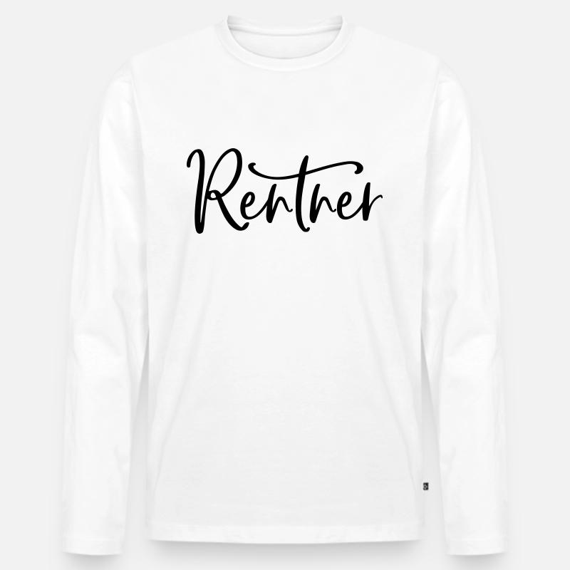 Rentner Ruhestand Rente (Farbe änderbar) - Männer Premium Bio Langarmshirt - Weiß