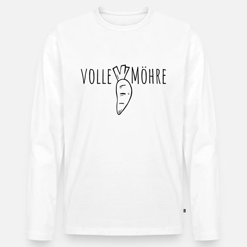volle möhre - Männer Premium Bio Langarmshirt - Weiß