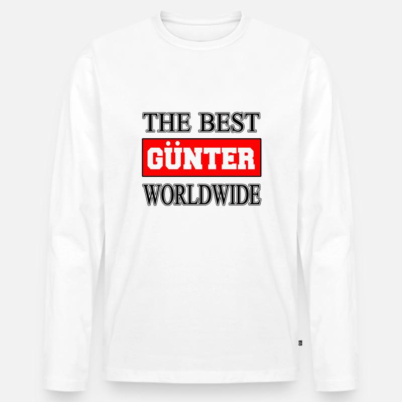 günter günni - Männer Premium Bio Langarmshirt - Weiß