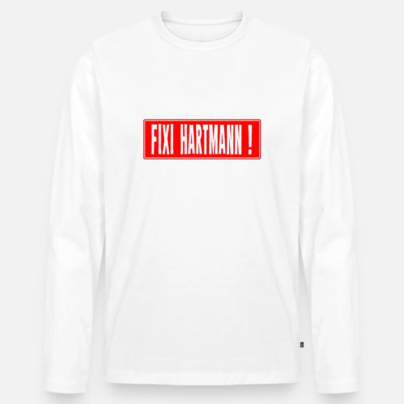 fixi hartmann - Männer Premium Bio Langarmshirt - Weiß