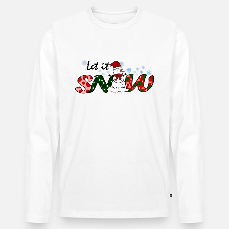 Let it snow_Weihnachten - Männer Premium Bio Langarmshirt - Weiß