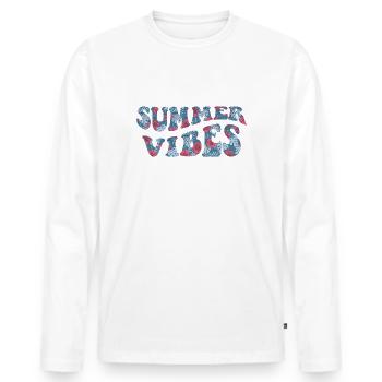 Summer Vibes Summer Mood Holiday - Men's Premium Organic Long Sleeve Shirt - white - Front - Nico (187cm)