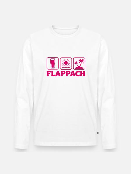 Flappach Ravensburg Bière Soleil Palmiers - T-shirt manches longues Premium bio Homme - blanc