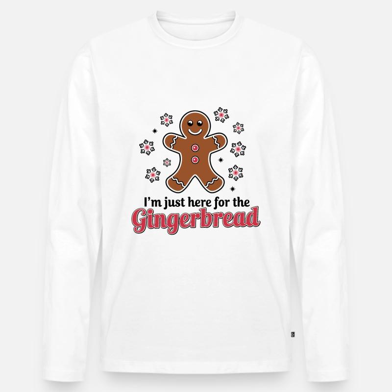 Gingerbread Lebkuchenmann Weihnachten - Männer Premium Bio Langarmshirt - Weiß