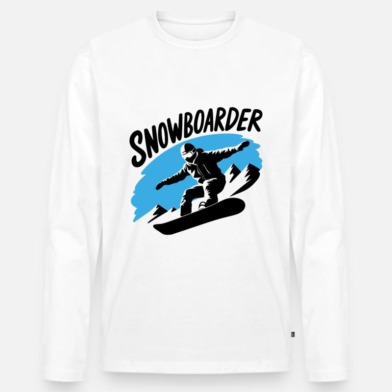 Snowboard Snowboarder Snowboarden Wintersport - Männer Premium Bio Langarmshirt - Weiß