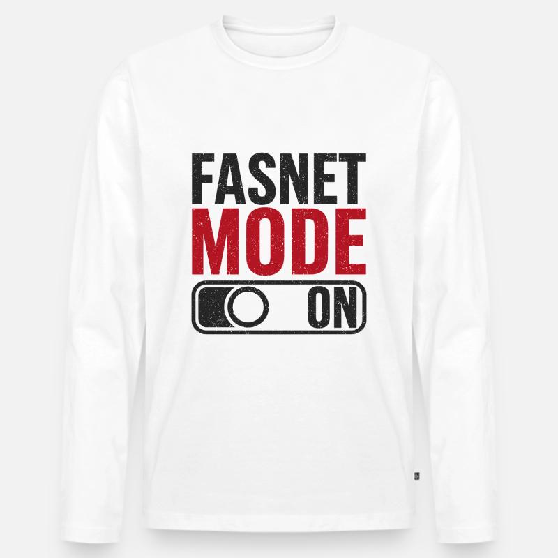 Fasnet Mode On - Männer Premium Bio Langarmshirt - Weiß