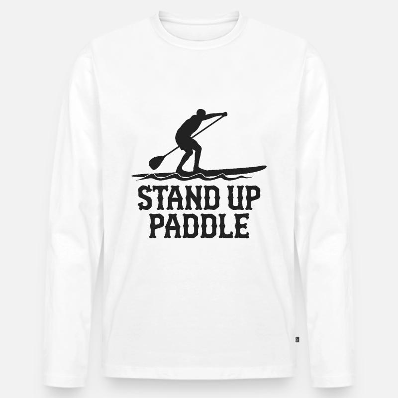 Stand Up Paddle SUP - Männer Premium Bio Langarmshirt - Weiß
