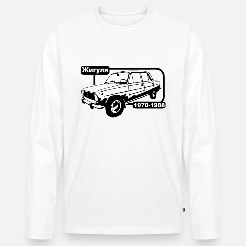 Lada Shiguli - Männer Premium Bio Langarmshirt - Weiß