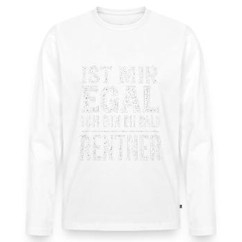 Je m’en fiche, retraité, papi, mamie - T-shirt manches longues Premium bio Homme - blanc - Devant - Nico (187cm)