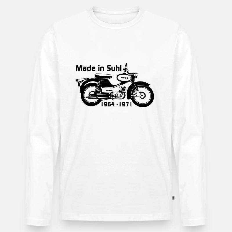 Simson Spatz - Männer Premium Bio Langarmshirt - Weiß