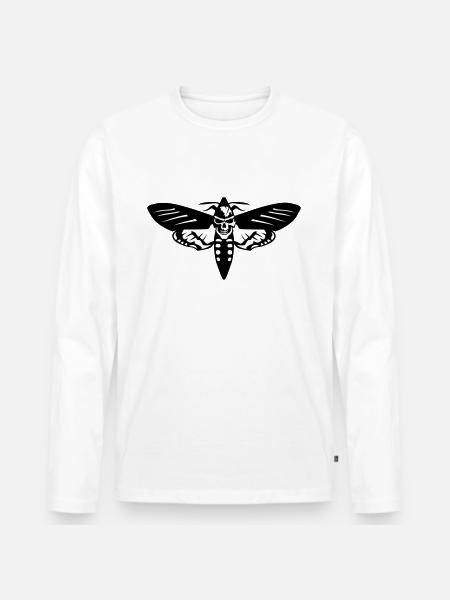 butterfly head of death - Men's Premium Organic Long Sleeve Shirt - white